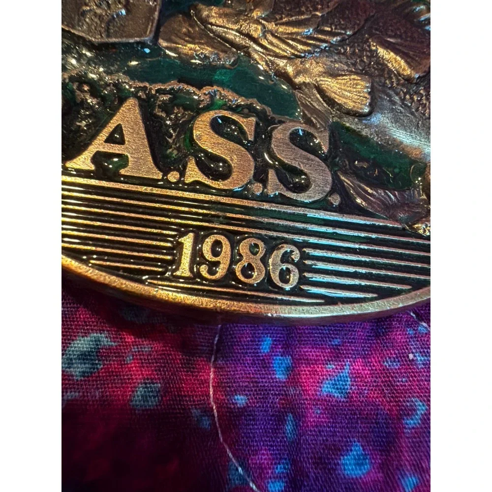 Vintage 1986 B.A.S.S. Member Belt Buckle Limited Edition Bass Fishing USA Made